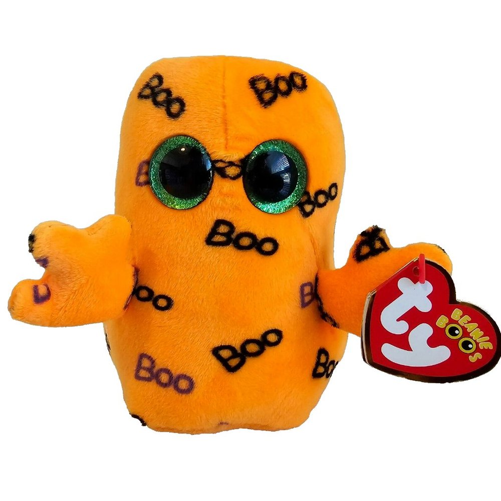 Ty Beanie Boos Ghoulie Ghost Plush Stuffed Animal Halloween Double Swing Tag 6"